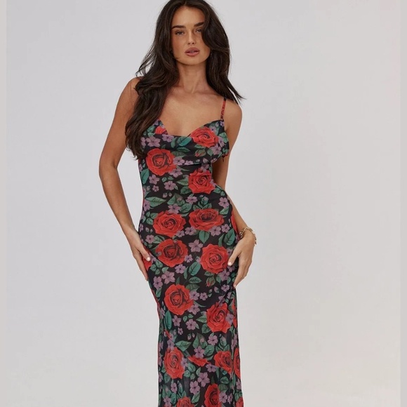 Sunfere Alanna Floral Printed Maxi Slip Dress Size S - Picture 1 of 13